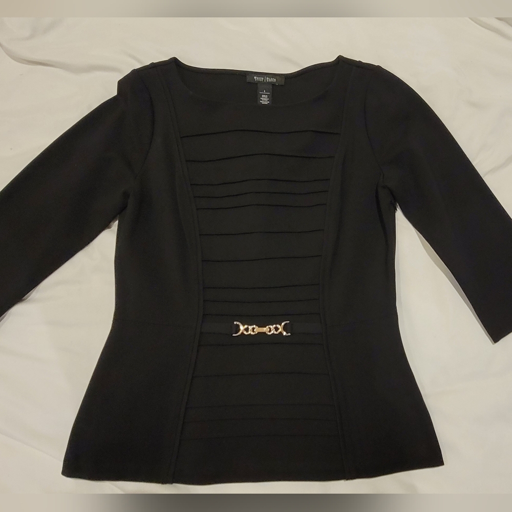 WHBM Ponte Knit Peplum Blouse